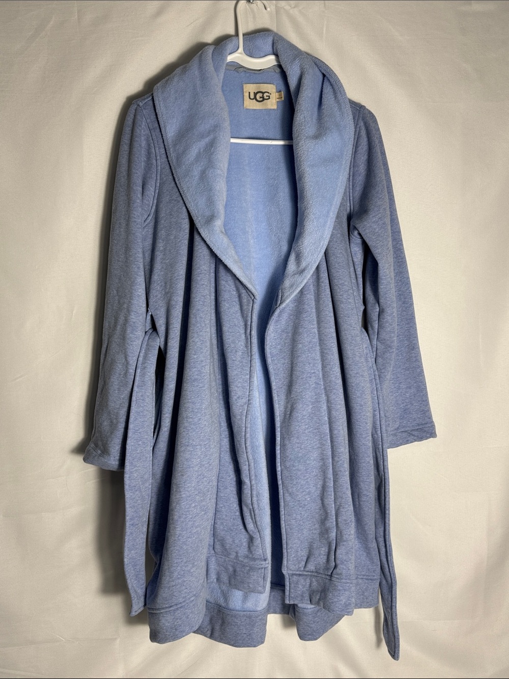 UGG Duffield II Fleece Lined Shawl Collard Robe in Blue Fresh Air Heather